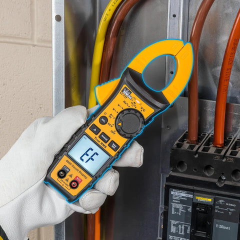 Digital AC Clamp Meter 0 to 400A and 0 to 600V AC and DC, TRMS, NCV, Diode Testing, Backlit Display, Probe Holder, CAT III 600V, Pro Grade Electrician Must Have for Precise Readings used on breaker wiring