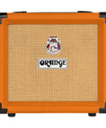 Front view of Crush PiX CR12L 12W 6-Inch Guitar Amp and Speaker Combo with 3-Band EQ Gain and Overdrive, showcasing orange exterior.