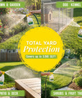 Natural Tick And Mosquito Yard Spray Ready To Use Kid Safe Pet Safe Pollinator Safe Plant Derived With Essential Oils DIY Flea And Tick Control Made In USA 32 Ounces For Outdoor Use Today shown on lawn, garden, and kennel use.