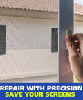 Screen Repair Patch Kit With Fiberglass Mesh And Strong Adhesive for Window and Door Screens, DIY friendly view.