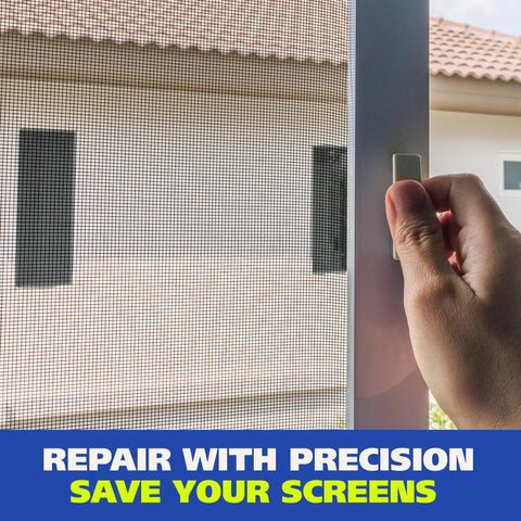 Screen Repair Patch Kit With Fiberglass Mesh And Strong Adhesive for Window and Door Screens, DIY friendly view.