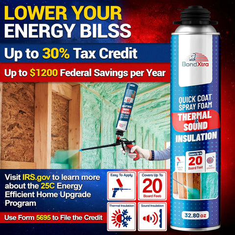 Spray Foam Insulation Kit With 18 Cans For Easy DIY Insulation Self Expanding Polyurethane Foam promoting energy savings.