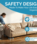 Person using Heavy Duty Furniture Dolly Set With 360 Degree Rotating Wheels And 3000 Lb Load Capacity Four Dollies under a couch
