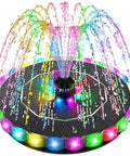 Solar Fountain Kit For Bird Bath And Garden Pond With 3.5W Panel, 2000mAh Battery, 3D Color Changing LED Lights, Anti Drift Fixer