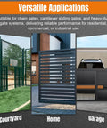 Four Pack Cantilever Gate Rollers With H Shaped Wheel Groove Heavy Duty Sliding Gate Hardware Kit in courtyard, home, and garage settings