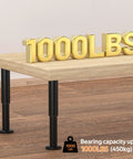 Table with Six Pack Adjustable Height Bed Support Legs 7.08 to 12.2 Inches Heavy Duty Metal holding 1000lbs weight.