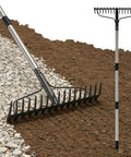 Heavy Duty 63 Inch Bow Rake With 17 Tines All Metal Garden Rake For Moving Gravel Like A Boss Loosening Soil