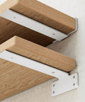 Six Inch Floating Shelf Brackets White 90 Degree Hidden L Shaped Heavy Duty Iron Hardware Supports For Wood Shelves Rustproof Finish