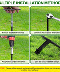 Multiple installation methods for 18 Inch Ground Anchors Screw In Heavy Duty Kit Quad Pack With Wrenches And Straps for high wind setups