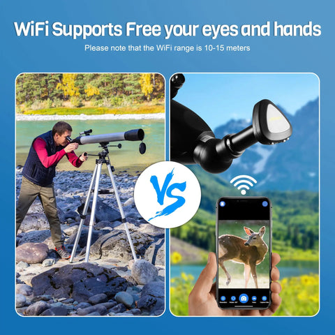 WiFi Digital Eyepiece For Telescopes And Microscopes With 1080P HD Video And 2MP Photos Real Time View To IPhone Android And PC Includes