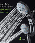 Boss High Pressure Shower Head Duo Handheld And Rain Heads with water flow, 3 way switch, anti clog nozzles, rubbed bronze finish