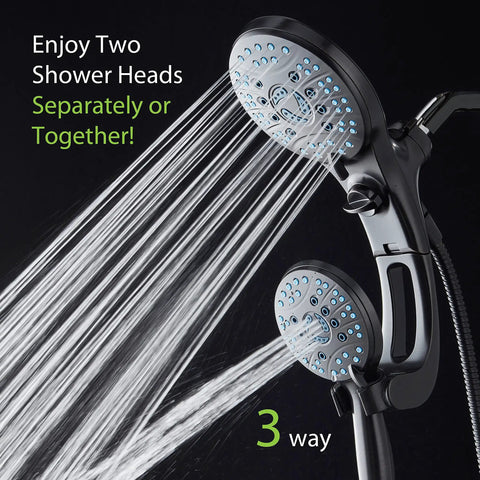 Boss High Pressure Shower Head Duo Handheld And Rain Heads with water flow, 3 way switch, anti clog nozzles, rubbed bronze finish