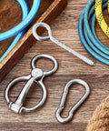 Two Sets Horse Tie Ring And Training Gear Pack With Quick Snaps, Eye Bolts, And Tie Rings Six Piece Safe Durable Horse Tack