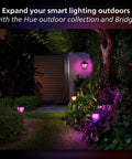 Lucca Outdoor Smart Wall Light With Color Ambiance LED Bulb Black E26 Weatherproof Porch Lighting in garden setting