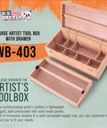 Durable Wooden Art Box With Locking Clasps And Removable Tray, Multi Function Tool Organizer For Brushes Pencils Erasers And Craft Supplies, Ideal Studio Storage Case For Artists On The Go