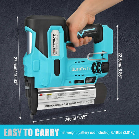 Kick Start Home Remodeling With This Built Tough 20V Cordless Brad Nailer And Staple Gun Combo featuring a blue handheld design.