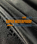 Close-up of waterproof 600D material with water droplets on the 40 Inch Firewood Log Hoop Cover Built Tough As Nails Heavy Duty 600D Waterproof Round Log Rack Weather Resistant With Full Length Zipper And Wood Ring Storage Holder Fits 40 To 41 Inch Hoops.