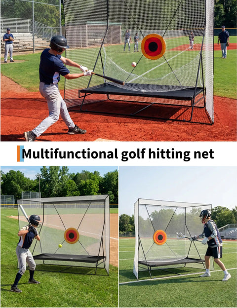 All Around Golf Net For Hitting Practice 10x8FT Indoor Outdoor Training Net With Impact Targets used by players on field