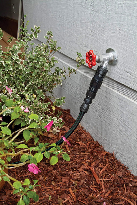 Drip Irrigation Landscaping Kit With Drippers Micro Bubblers And Micro Sprays For Gardens And Flower Beds 108 Piece System installed
