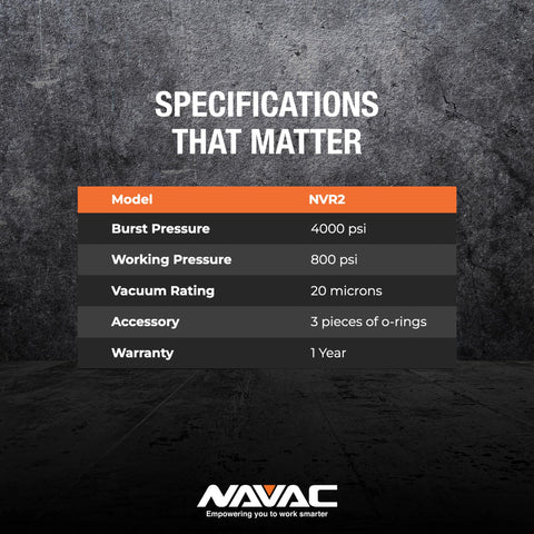 Specifications of Valve Core Removal Tool For HVAC Quick Recovery And Evacuation, R-410A Vacuum Rated To Twenty Microns.