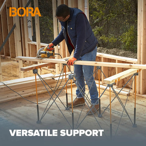 Beefy Folding Work Table Centipede Saw Horse Stand 2 Ft Long By 4 Ft Wide By 2.5 Ft High Steel 1500 Lb Capacity in use on site
