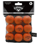 Soft Flight Foam Practice Golf Balls 9 Pack Orange With HEX Dimples in mesh bag for indoor and outdoor use