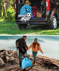 Folding Camping Table Lightweight Double Layer Round Table With 4 Cup Holders And Carry Bag Portable Beach Table for outdoor trip