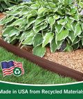Durable Landscape Edging Coil For Lawn And Garden 40 Ft Long 4 In Tall Terrace Board Border With 10 Stakes in garden setting