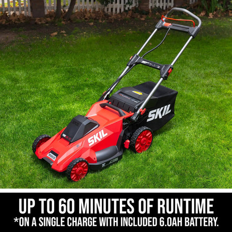 Push Lawn Mower Kit With Pwr Core 40 Brushless 40V 20-Inch Cordless Power 6.0Ah Battery on grass