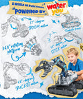 Child playing with Hydraulic Robot Arm Science Kit for Kids 8 To 12 137 Pcs STEM Toy No Batteries Needed Hands On Engineering Crane