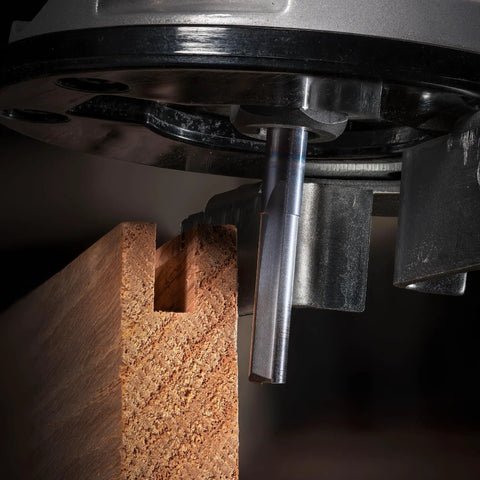 Top Shelf Double Flute Straight Router Bit With Black Ice Coating For Superior Chip Evacuation Provides Solid Workhorse Durability For Precision Woodworking Cuts That Work Like A Charm Every Single Time
