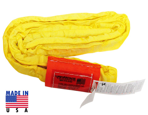 12 Foot Yellow Endless Round Sling For Heavy Duty Lifting And Recovery Jobs Built For Cranes And Wreckers Rugged Sling