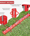6-Foot Woven Wire Fence Stretcher Bar With 7 Wedges, Heavy-Duty Carbon Steel Fence Stretcher Tool, Red Anti-Corrosion Coating