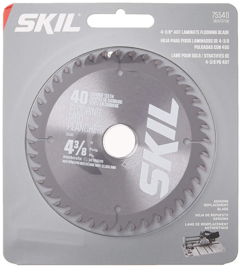 Packaging of 4-3/8-Inch By 40T Carbide Flooring Blade With Thin Kerf, Anti Kickback Shoulders And Expansion Slots For Smoother, Straighter Cuts On Circular Saws Today