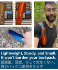Backpacking Trowel Aluminum Shovel With Longer Handle For Ultralight Hiking And Camping shown in orange, used outdoors.