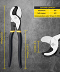 No Fuss Heavy Duty Cable Cutter Built Tough With Superior High Leverage Jaws And Comfortable Non Slip Handles, 10" size.