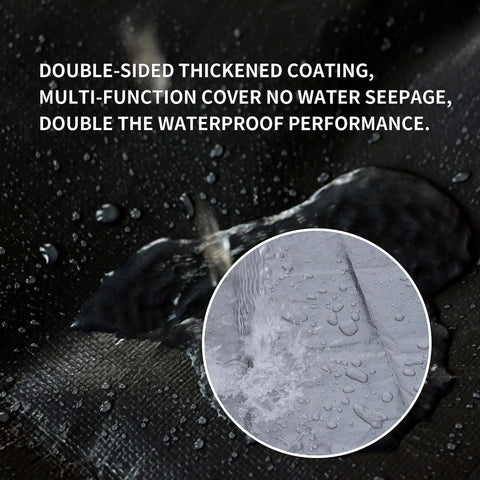 Heavy Duty Tarp Set 4x6 Feet 2 Pack 10.5 Mil Waterproof Multipurpose Protective Cover with water droplets showing waterproof feature