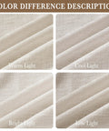 Semi Sheer Linen Curtains 52 Inch Wide By 90 Inch Long For Bedroom And Living Room, color difference in various light