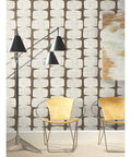 Room with Mid Century Beads Peel And Stick Wallpaper Brown No Mess Easy To Install Repositionable And Removable 20.5 Inch Wide Roll 18 Feet Long