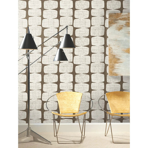 Room with Mid Century Beads Peel And Stick Wallpaper Brown No Mess Easy To Install Repositionable And Removable 20.5 Inch Wide Roll 18 Feet Long