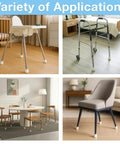 Round Non-Marking Rubber Slip On Chair Leg Tips One And One Quarter Inch For Hardwood Floors And Carpet Nonslip Protective Furniture Leg Caps applied to highchair, walker, dining chair, and living room chair.