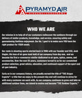 Text graphic displaying Pyramyd Air's company mission and history in airguns and crossbows industry.