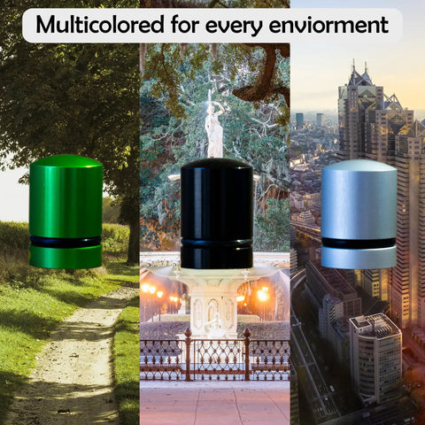 Magnetic Nano Geocache Containers 4 Pack With Waterproof Log Rolls in green, black, and silver for varied environments.