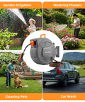 Retractable Garden Hose Reel With Wall Mount Half Inch By One Hundred Foot Hose for garden irrigation and cleaning