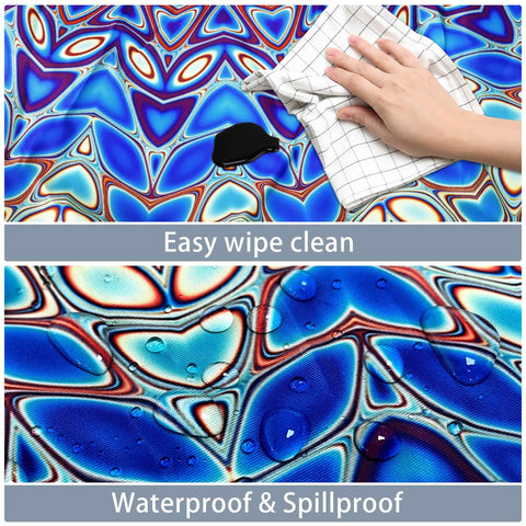 Round Outdoor Tablecloth With Umbrella Hole Waterproof Oilproof Fitted Elastic Zippered Cover For Patio Garden Picnic Camping Blue 48 Inches Round Table Protector That Stays Put No Fuss with easy wipe clean and waterproof fabric.