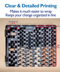 Coin Sort Tray With Lid For All US Coins Accurate Counter And Dispenser showing clear printing for easy sorting and wrapping.
