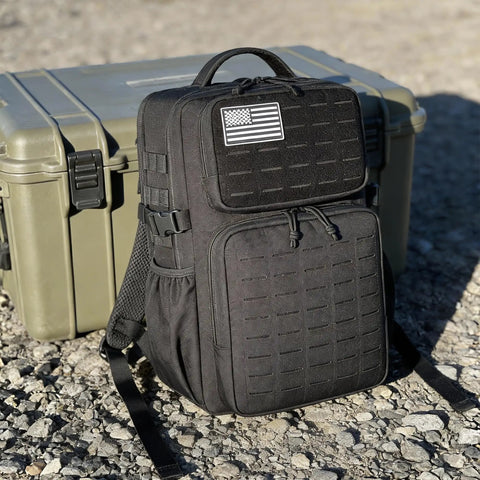 Rugged Waterproof Tactical Daypack For Men With MOLLE Webbing Laser Cut Design Water Bottle Holder And Quick Access Pockets Built To Haul