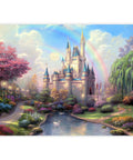 Dream Castle Bedroom Wall Mural Set, Large Peel And Stick Wallpaper, Totally Removable 100x144 Inches In 6 Pieces, castle view