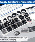 External Retaining Ring Kit Set All In One 1095 Piece Circlip Snap Ring Assortment in black alloy steel from M4 to M28.