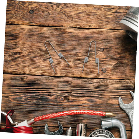 Topperfun 4pcs Stainless Steel Garbage Bin Lid Replacement Springs Dual Coil Torsion Kit For Flip Top Repair on wood background